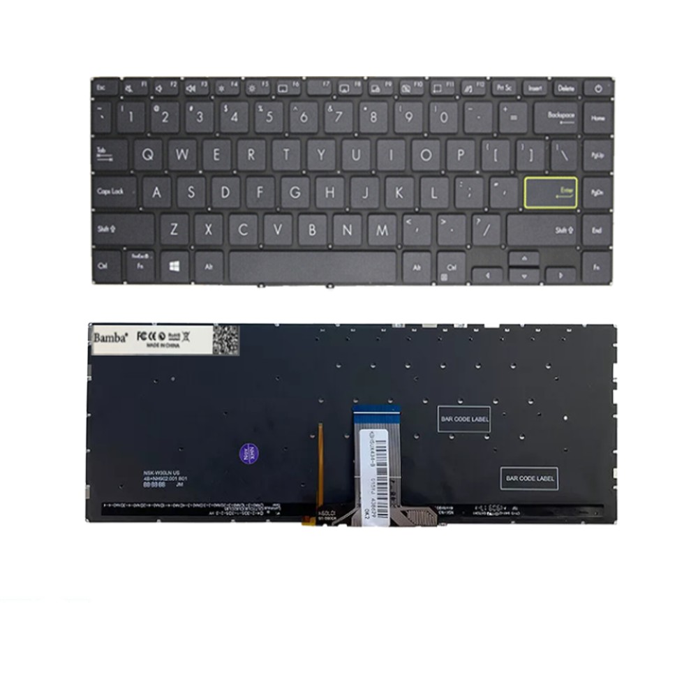 Bàn phím Tốt dùng cho Asus A415E,S433EA,S433EQ,S433FL,S433FA,X421,UX434I,UX434IQ,UM434I,UM434IQ,UM433IQ,Q407IQ,TP470,TM420 TM420U,TM420UA,TM420IA,TP420,TP420U,TP420L (Màu Đen ) Có Đèn