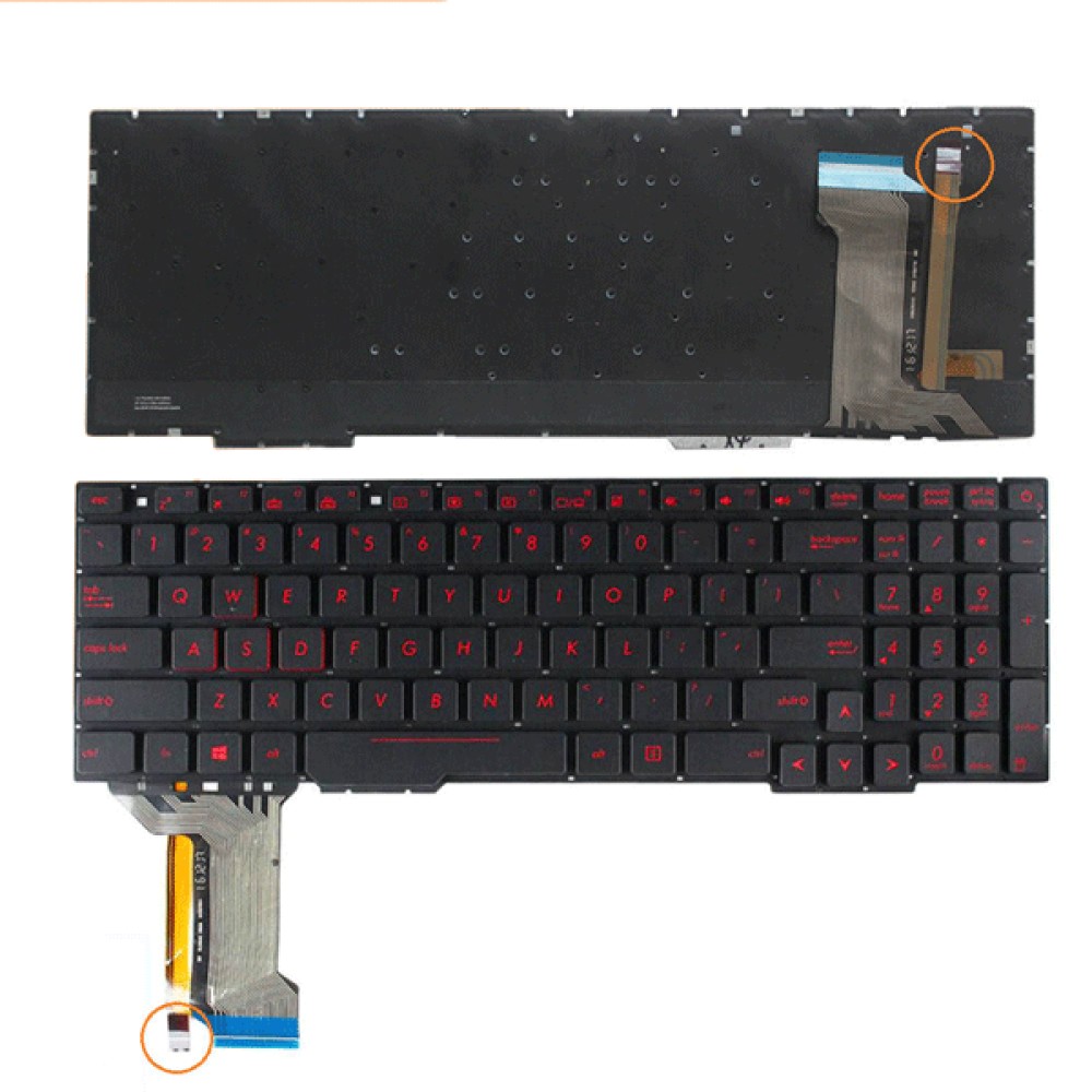 Bàn phím Tốt dùng cho Asus GL553VE,GL553VD (Màu Đen Đỏ) Led 8 PIN