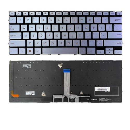 Bàn phím Tốt dùng cho Asus UX392,UX392F,UX392FA,UX392FN (Màu Bạc + Xanh) Có Đèn