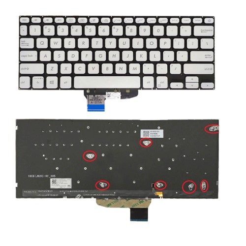 Bàn phím Tốt dùng cho Asus X430,X430FA,X430FN,X430U,S430FA,S430FN,S430U,S4300U (Màu Bạc+Có đèn) Có nút nguồn