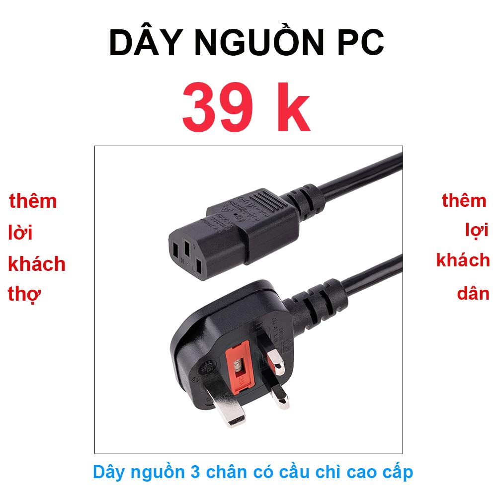 Dây nguồn cao cấp 3 chấu có cầu chì