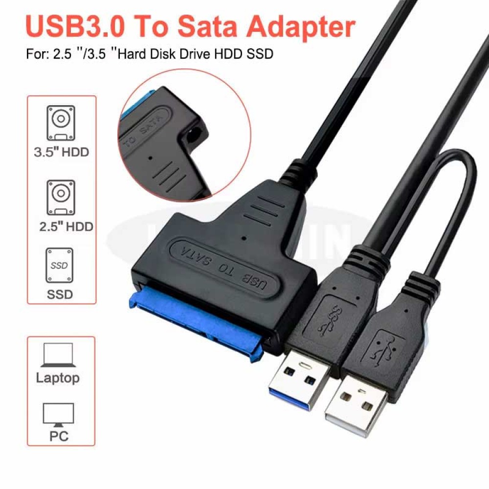 Cáp đọc ổ cứng SATA 2.5 " (laptop)  3.5'' (PC) chuẩn USB 3.0