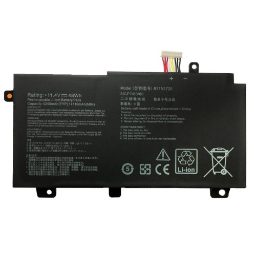 Pin Tốt dùng cho Asus FX80,FX80G,FX80GD,FX80GE,FX80GM,FX86,FX86FE,FX86FM,TUF Gaming FX504GD,FX504GE, FX504GM,FX505DT,FX505DV,FX505DU,FX505DY,FX505GE,FX505GD,FX505GM, A15 FA506IU, A17 FA706 (B31N1726) Type A - Cable ngắn