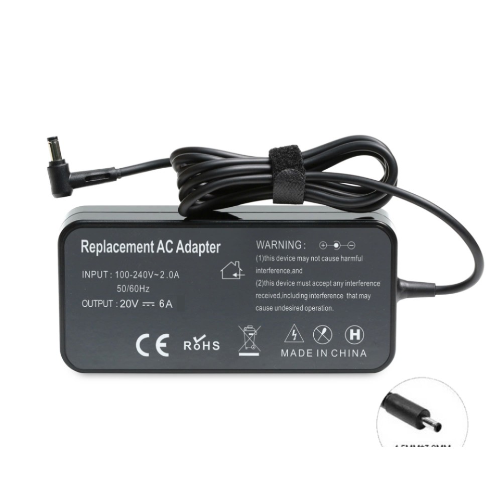 Cục Sạc 20V-6A (Đầu kim nhỏ) Slim Cho Laptop Asus PU401,P1440,P5430,M3500Q,P3540F,P3540FA,X560UD,X570ZD,UX564E,UX564EH,UX564EI,Msi