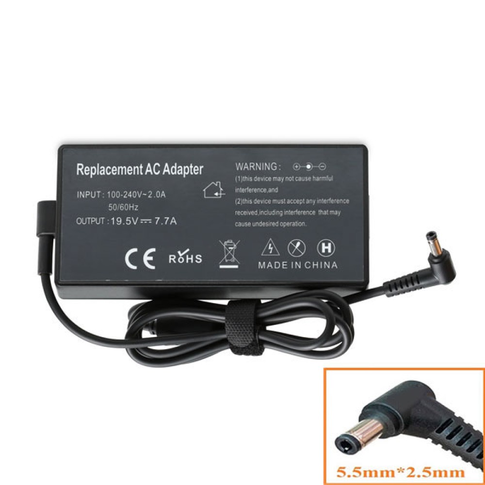 Cục Sạc Asus 19V-7.7A Cho Laptop Asus GL552,GL553,UX534F,FX503,FX703,Toshiba,Lenovo,Msi