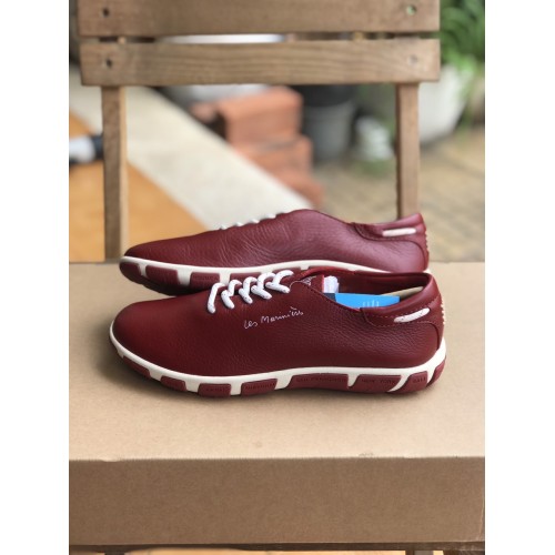 Jazaru - Đỏ cherry, da nguyên miếng, size 37 - Giày thể thao, Giày chính hãng, Giày Pháp
